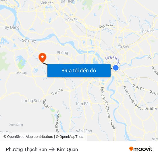 Phường Thạch Bàn to Kim Quan map
