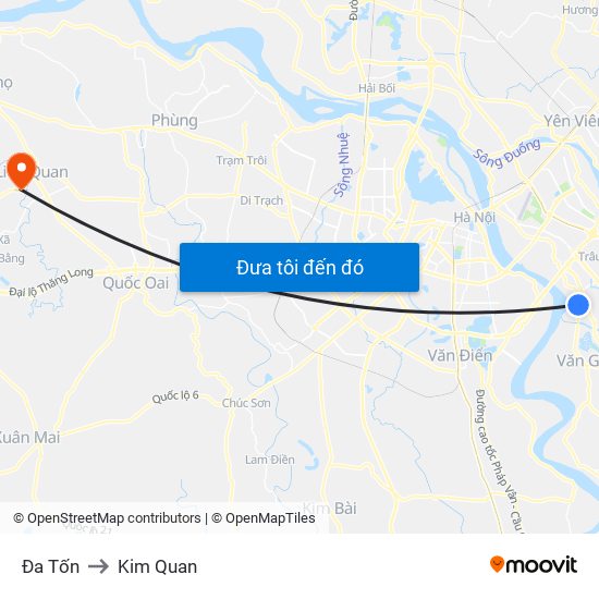 Đa Tốn to Kim Quan map