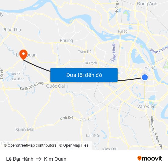 Lê Đại Hành to Kim Quan map