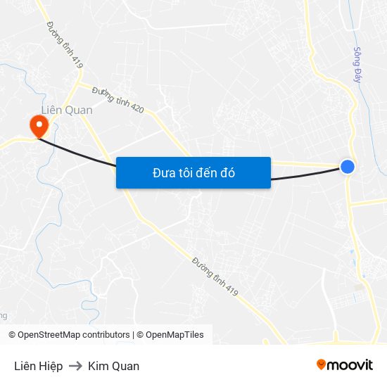 Liên Hiệp to Kim Quan map