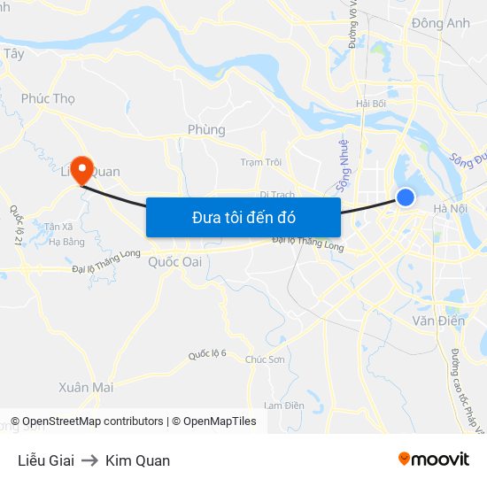 Liễu Giai to Kim Quan map