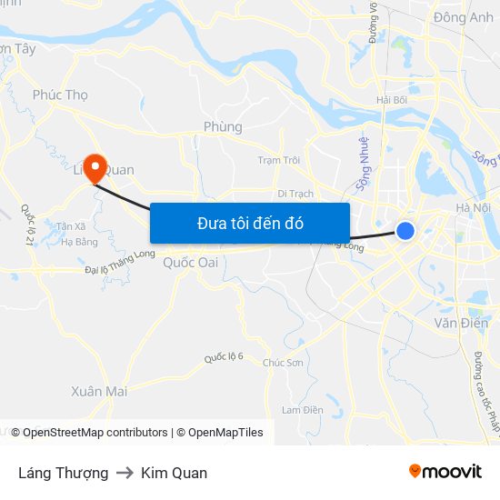 Láng Thượng to Kim Quan map