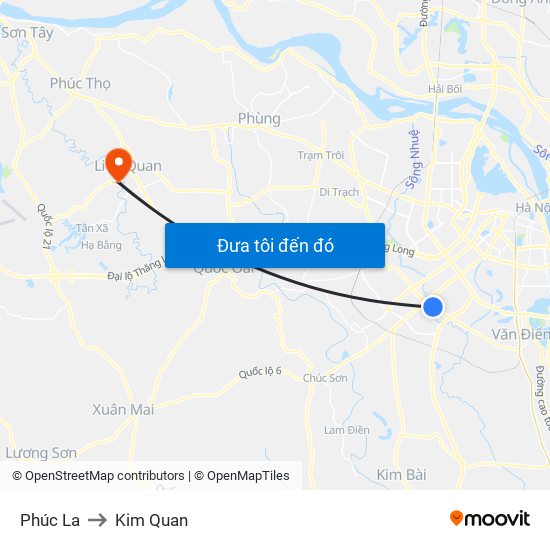 Phúc La to Kim Quan map