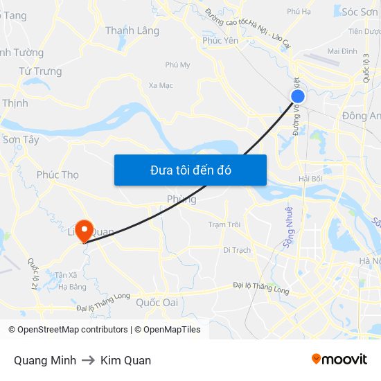 Quang Minh to Kim Quan map