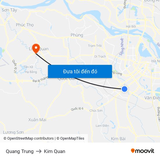 Quang Trung to Kim Quan map