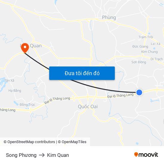 Song Phương to Kim Quan map