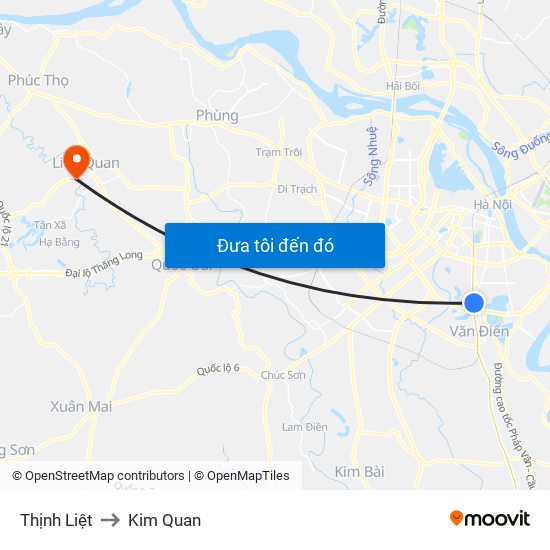 Thịnh Liệt to Kim Quan map