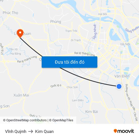 Vĩnh Quỳnh to Kim Quan map
