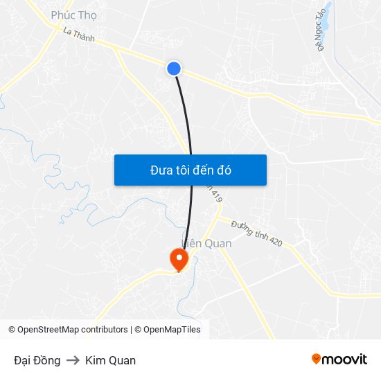 Đại Đồng to Kim Quan map