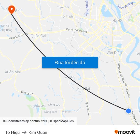 Tô Hiệu to Kim Quan map