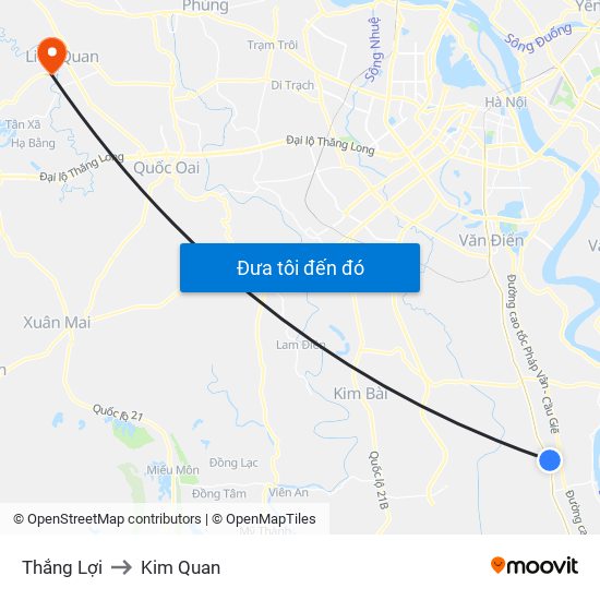 Thắng Lợi to Kim Quan map