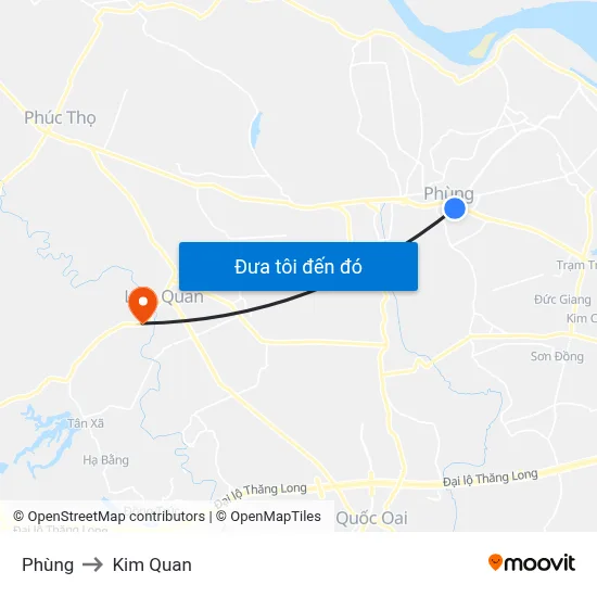 Phùng to Kim Quan map