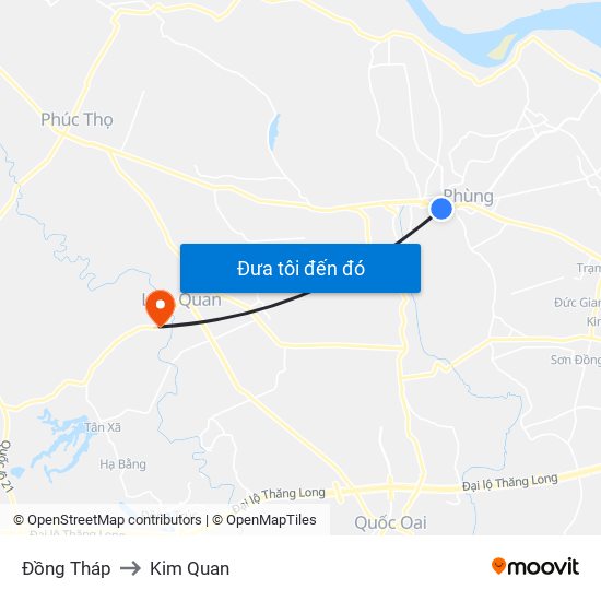 Đồng Tháp to Kim Quan map