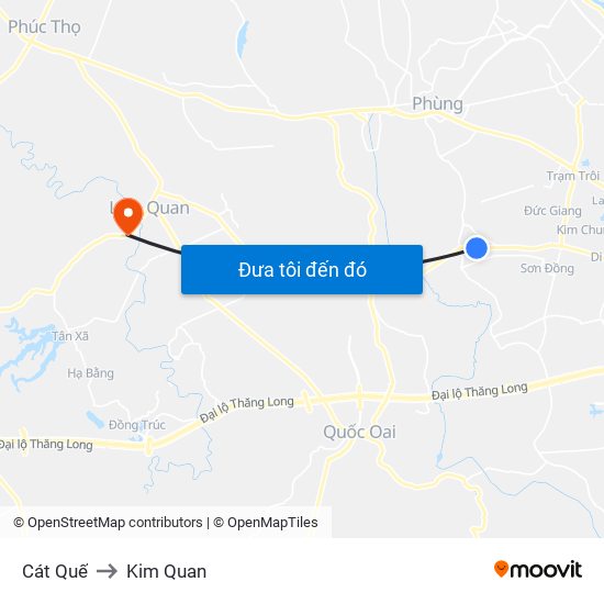 Cát Quế to Kim Quan map