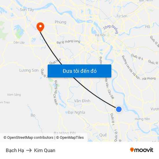 Bạch Hạ to Kim Quan map