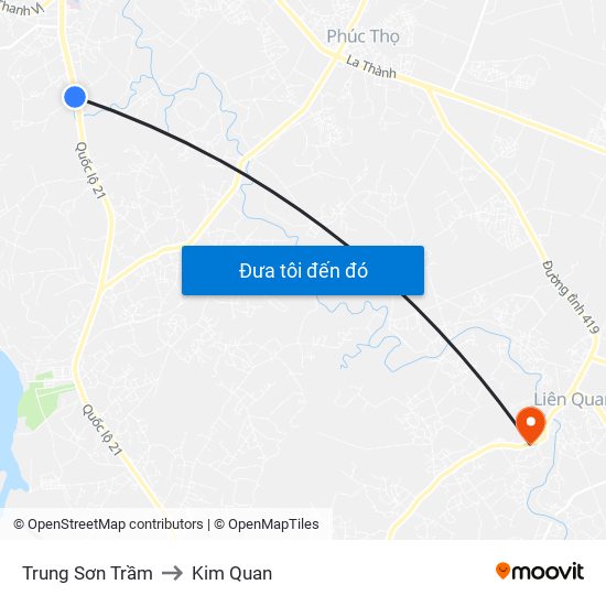 Trung Sơn Trầm to Kim Quan map