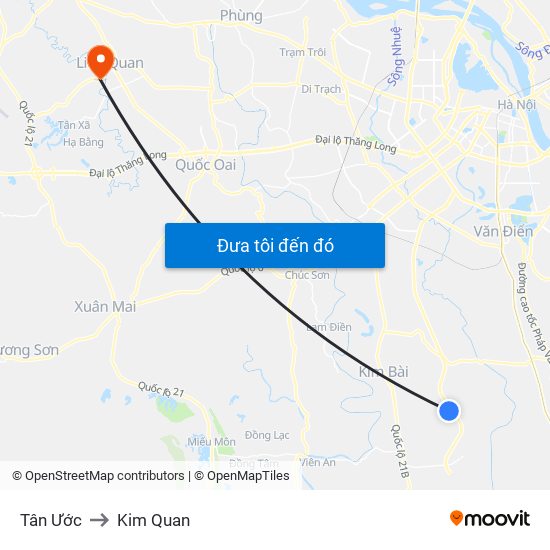 Tân Ước to Kim Quan map