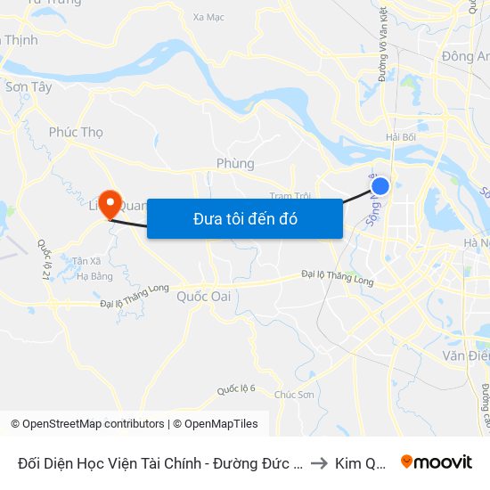 Đối Diện Học Viện Tài Chính - Đường Đức Thắng to Kim Quan map