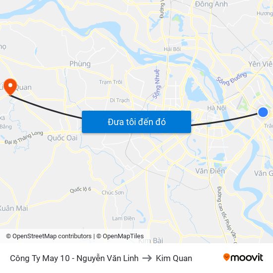 Công Ty May 10 - Nguyễn Văn Linh to Kim Quan map