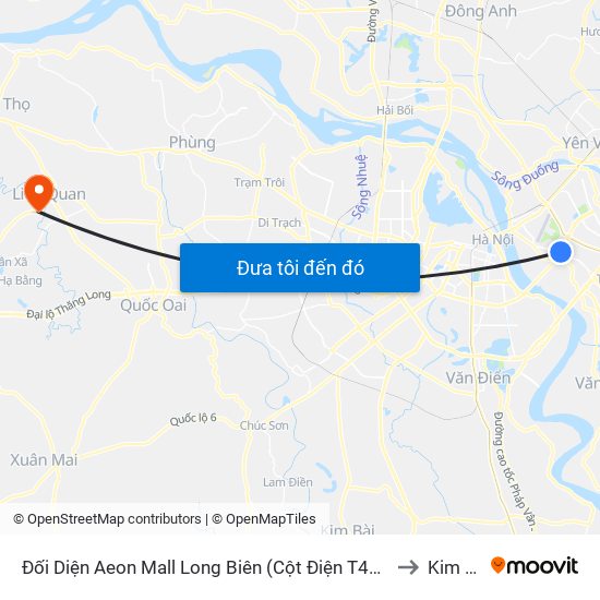 Đối Diện Aeon Mall Long Biên (Cột Điện T4a/2a-B Đường Cổ Linh) to Kim Quan map