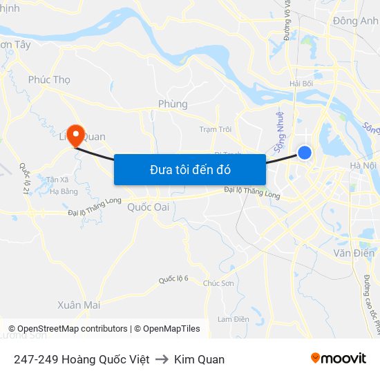 247-249 Hoàng Quốc Việt to Kim Quan map
