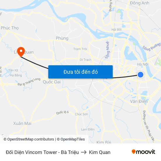 Đối Diện Vincom Tower - Bà Triệu to Kim Quan map