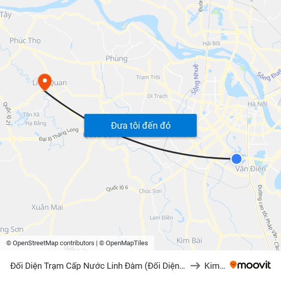 Đối Diện Trạm Cấp Nước Linh Đàm (Đối Diện Chung Cư Hh1c) - Nguyễn Hữu Thọ to Kim Quan map