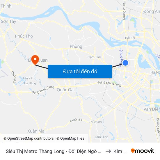 Siêu Thị Metro Thăng Long - Đối Diện Ngõ 599 Phạm Văn Đồng to Kim Quan map