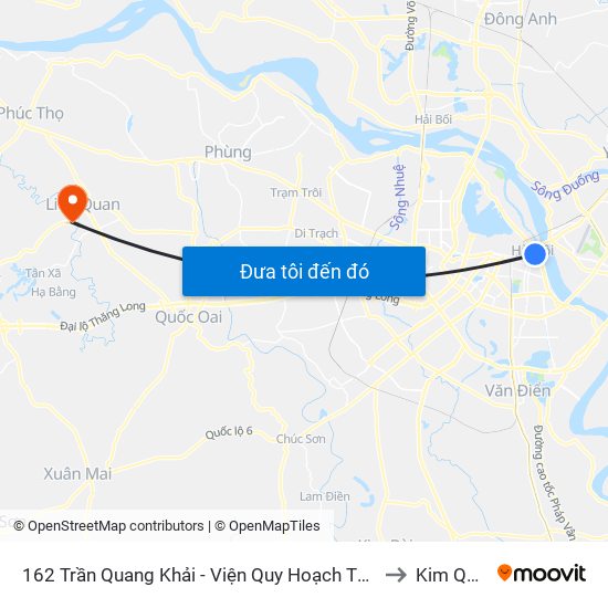 162 Trần Quang Khải - Viện Quy Hoạch Thủy Lợi to Kim Quan map