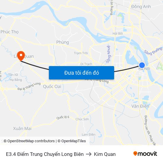 E3.4 Điểm Trung Chuyển Long Biên to Kim Quan map