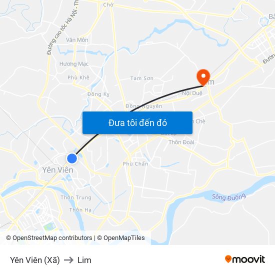 Yên Viên (Xã) to Lim map