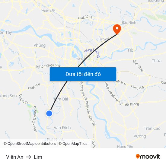 Viên An to Lim map