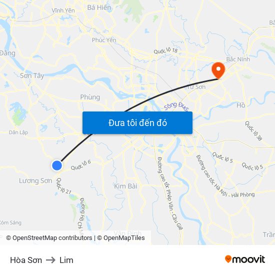 Hòa Sơn to Lim map