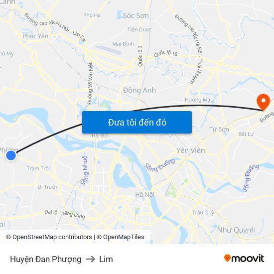 Huyện Đan Phượng to Lim map