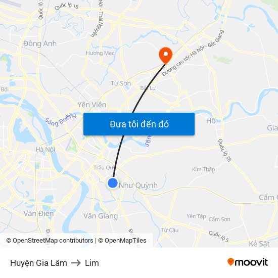 Huyện Gia Lâm to Lim map