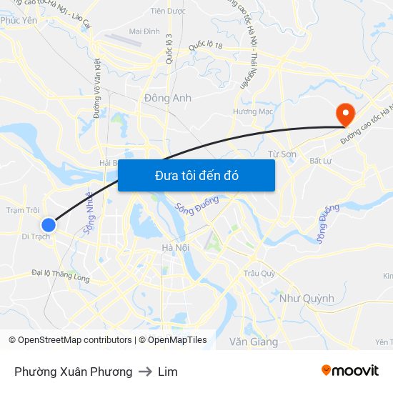 Phường Xuân Phương to Lim map