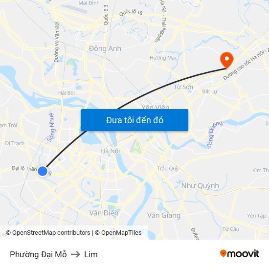 Phường Đại Mỗ to Lim map
