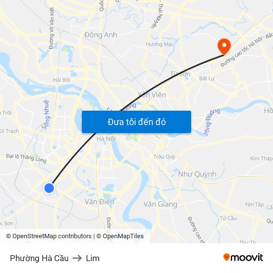 Phường Hà Cầu to Lim map