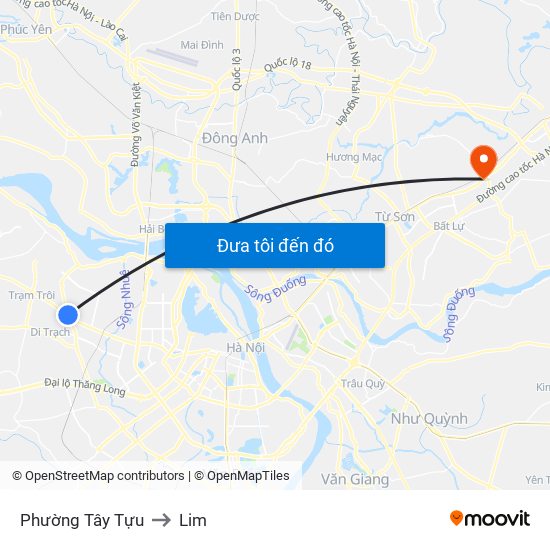 Phường Tây Tựu to Lim map