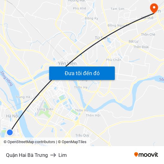 Quận Hai Bà Trưng to Lim map