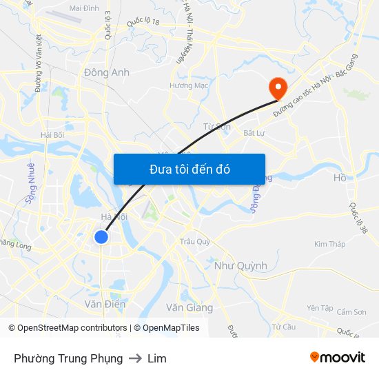 Phường Trung Phụng to Lim map
