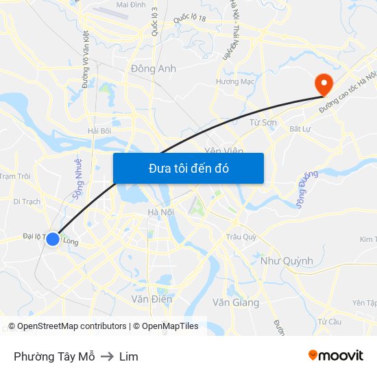 Phường Tây Mỗ to Lim map