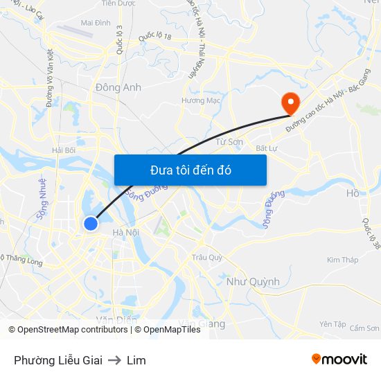 Phường Liễu Giai to Lim map