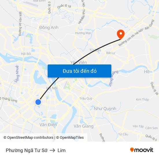 Phường Ngã Tư Sở to Lim map