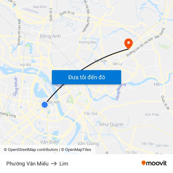 Phường Văn Miếu to Lim map