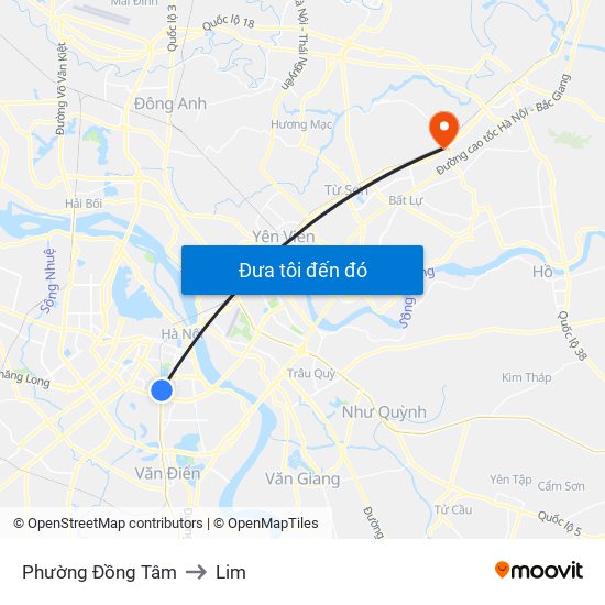 Phường Đồng Tâm to Lim map