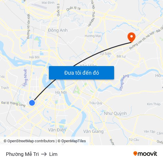 Phường Mễ Trì to Lim map