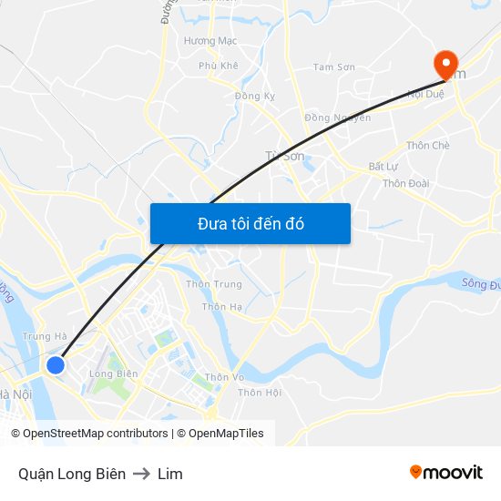 Quận Long Biên to Lim map