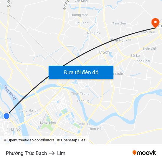 Phường Trúc Bạch to Lim map