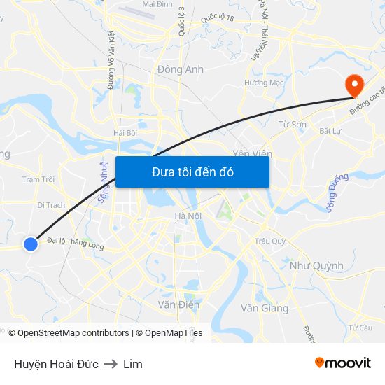 Huyện Hoài Đức to Lim map